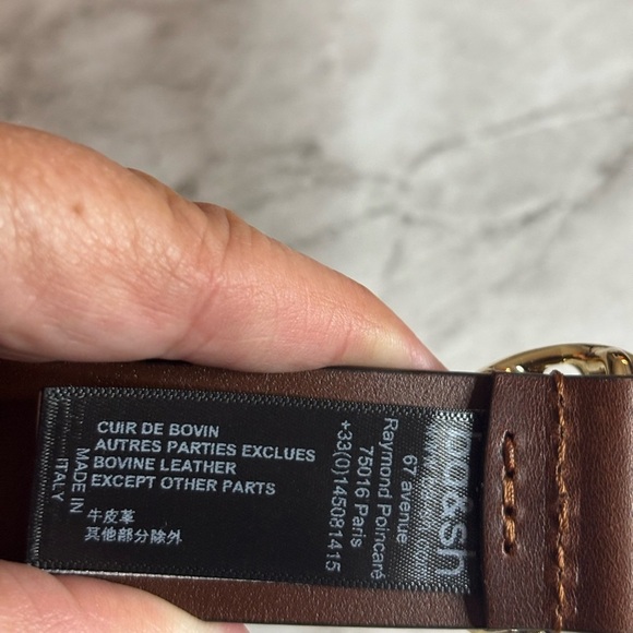 NWT BA&SH Belissi Brown Leather Belt with Gold Buckle 75. 25 inches main image 5